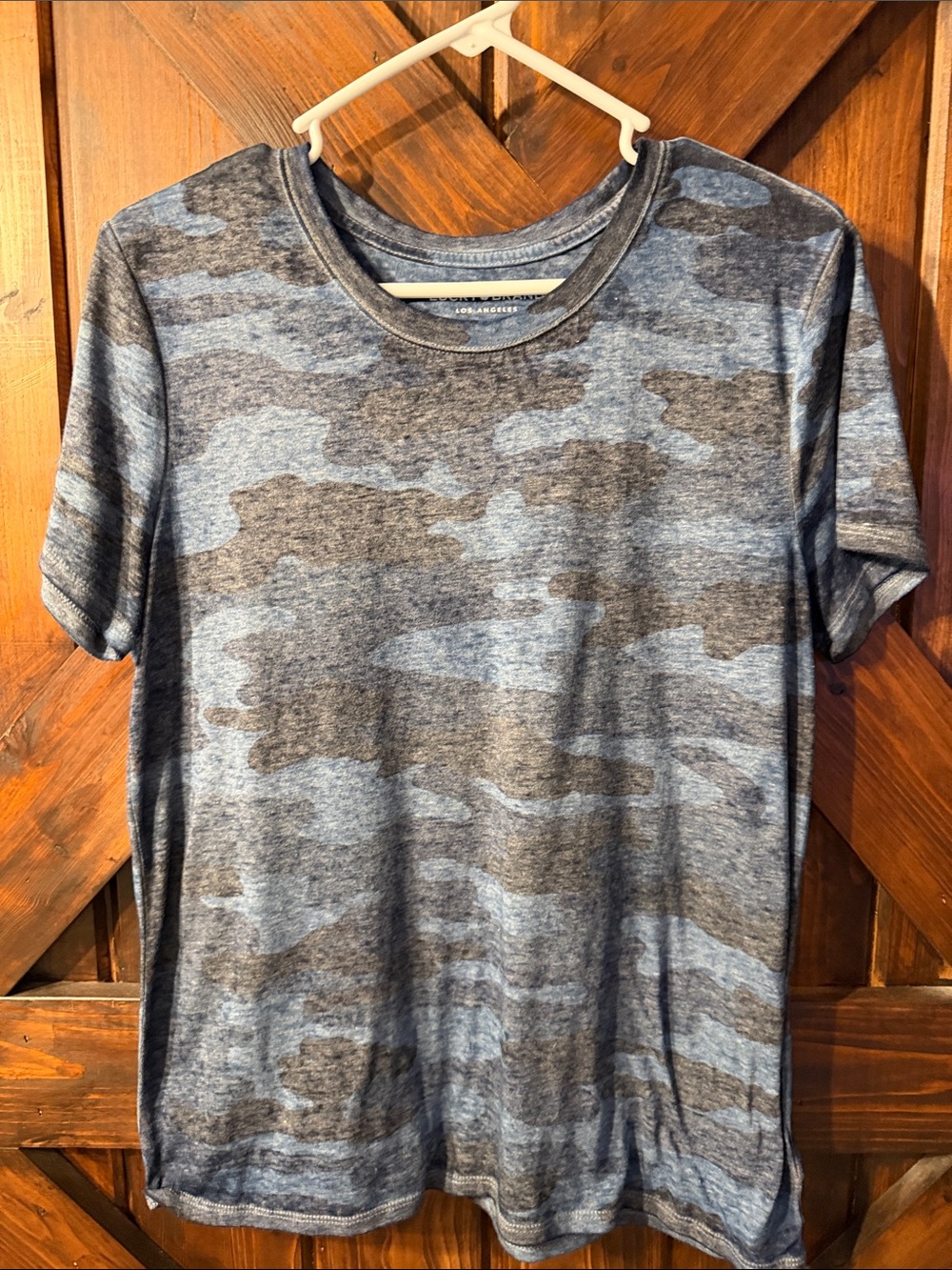 Women’s Blue Camouflage Crew Neck T-Shirt